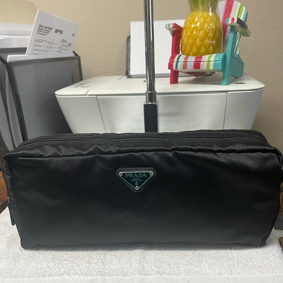 Authentic Prada Satin Toiletries Bag & Slippers - Picture 1 of 14